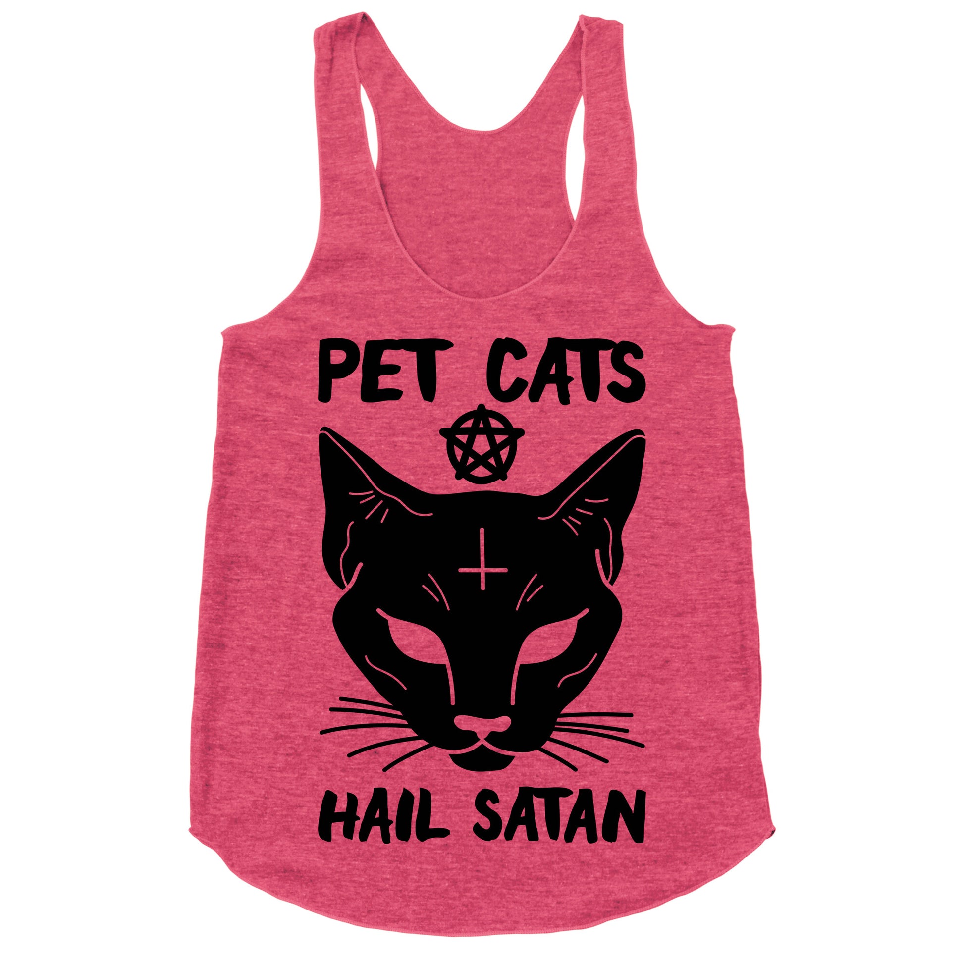 Pet Cats Hail Satan Sphynx Racerback Tank