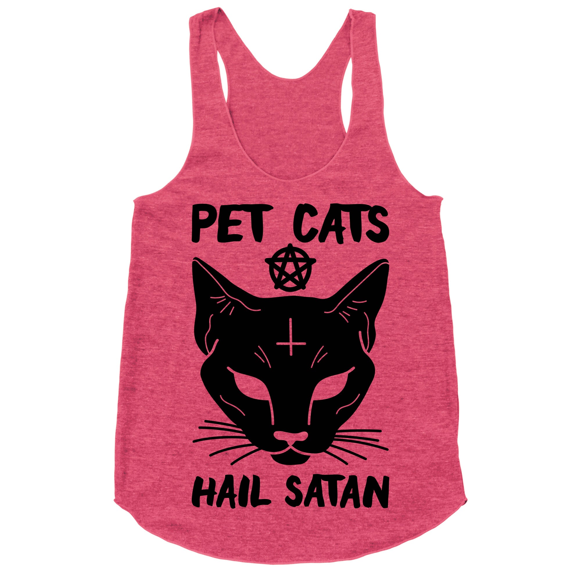 Pet Cats Hail Satan Sphynx Racerback Tank
