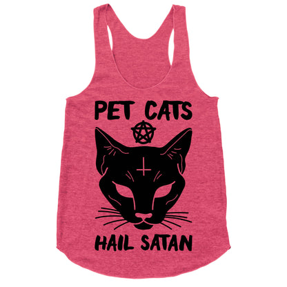 Pet Cats Hail Satan Sphynx Racerback Tank