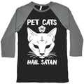Pet Cats Hail Satan Sphynx Baseball Tee