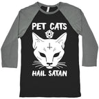 Pet Cats Hail Satan Sphynx Baseball Tee