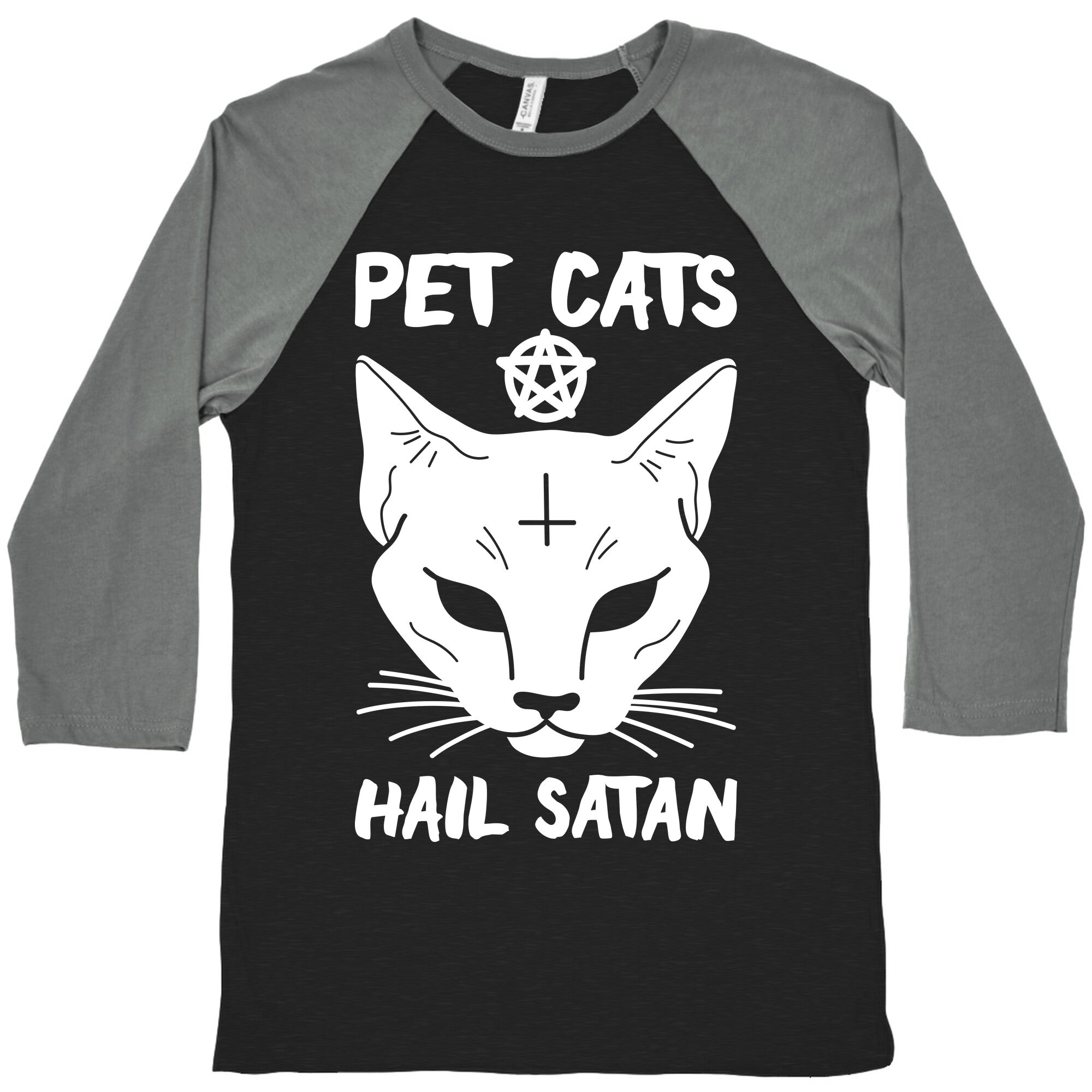 Pet Cats Hail Satan Sphynx Baseball Tee