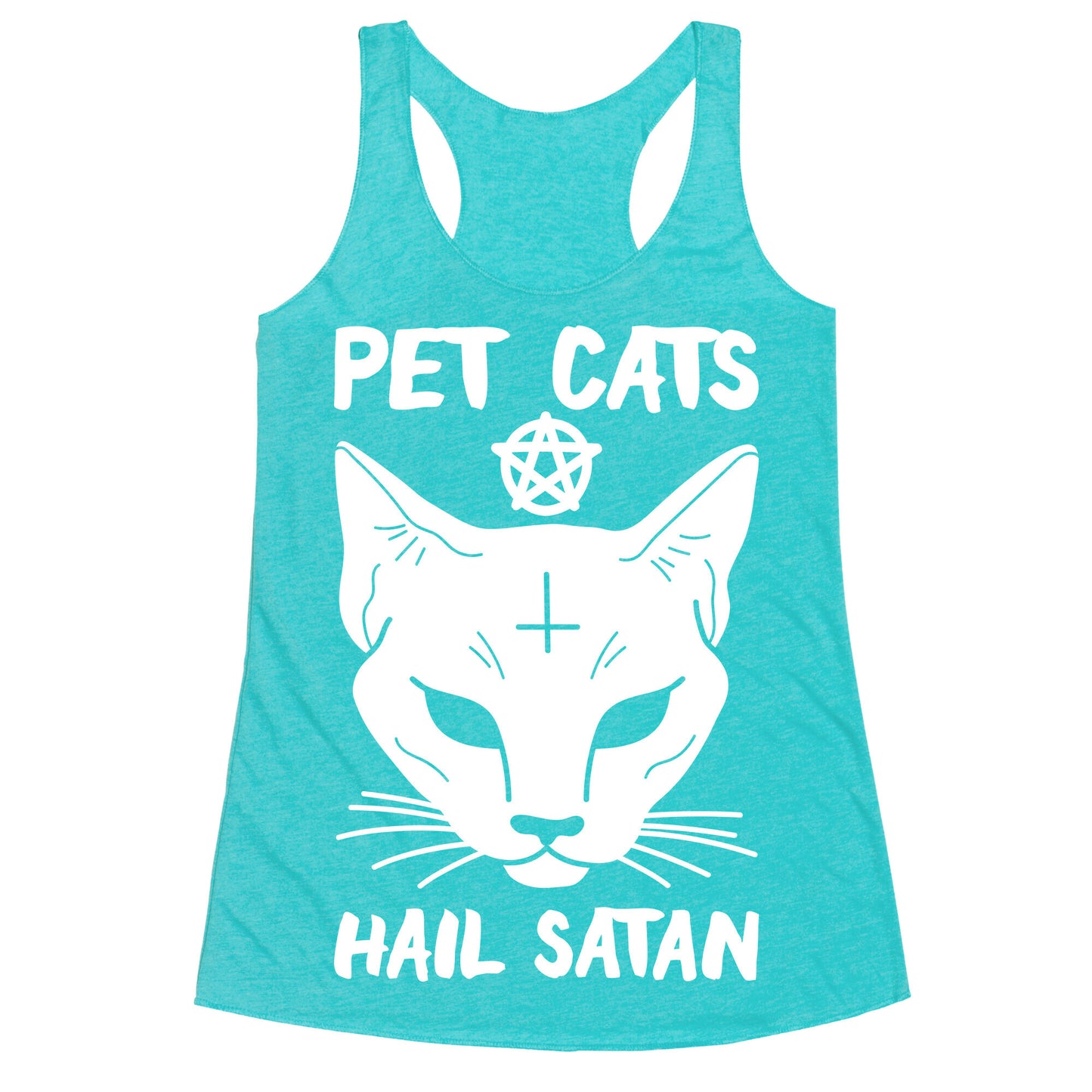 Pet Cats Hail Satan Sphynx Racerback Tank