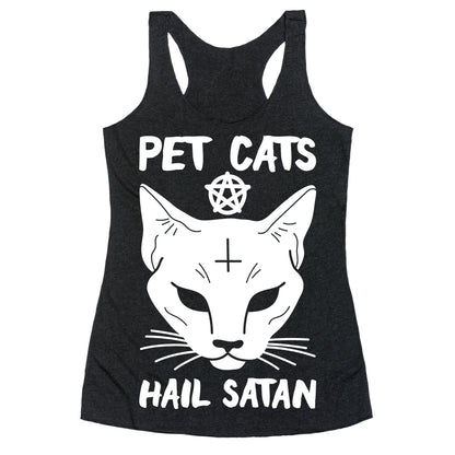 Pet Cats Hail Satan Sphynx Racerback Tank