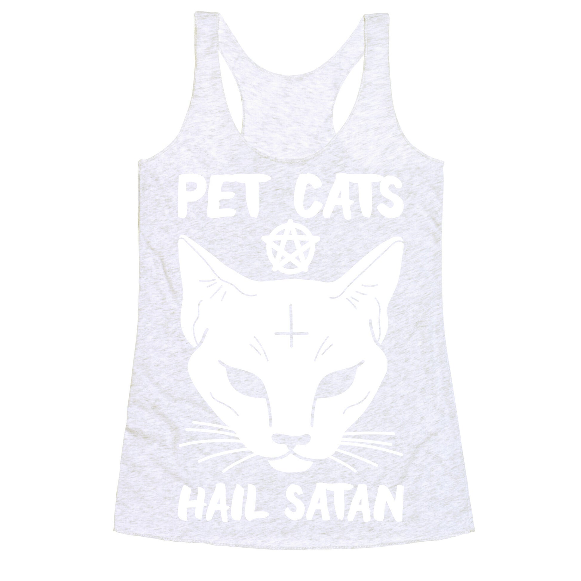 Pet Cats Hail Satan Sphynx Racerback Tank