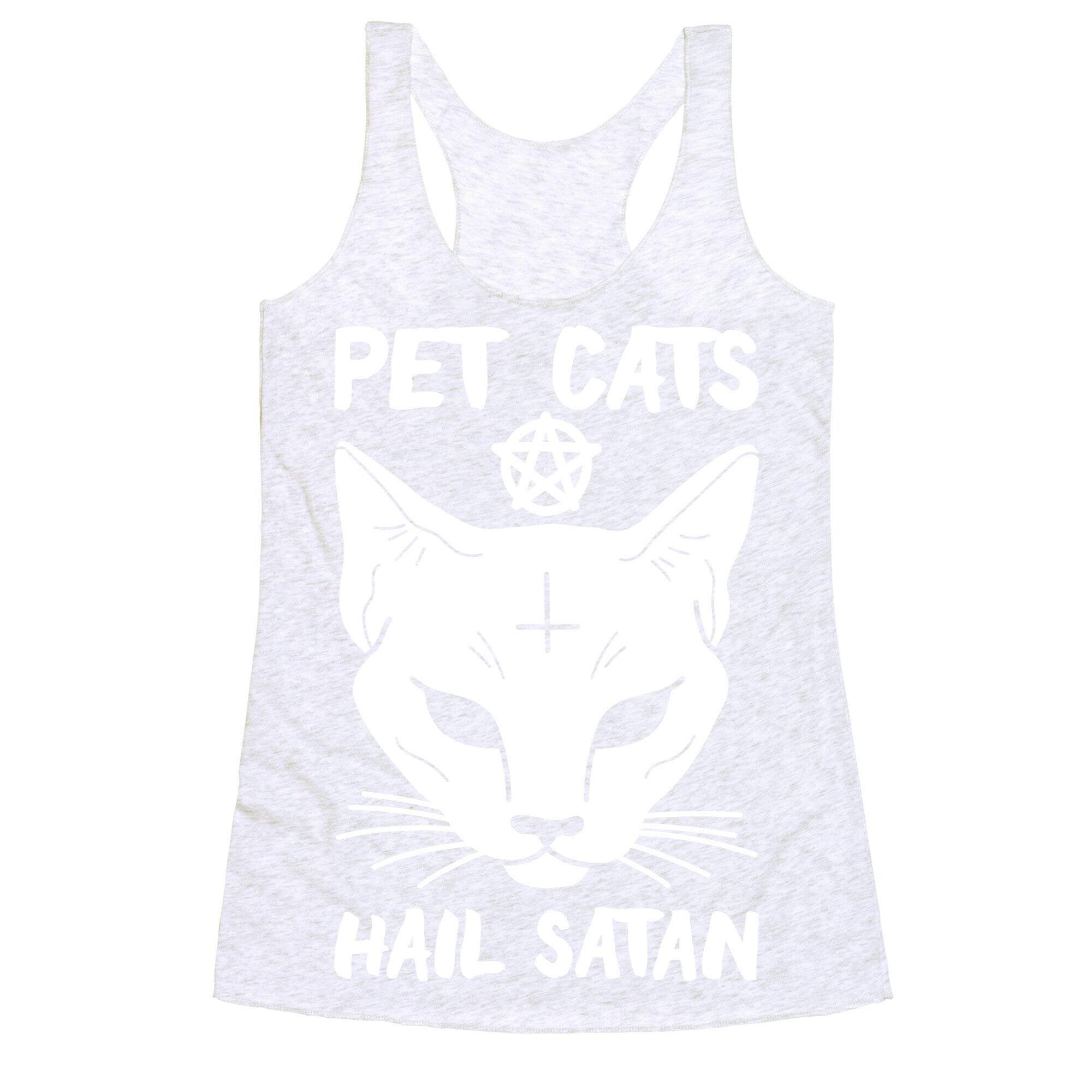 Pet Cats Hail Satan Sphynx Racerback Tank