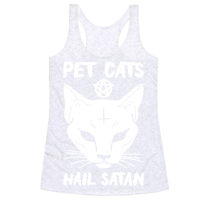 Pet Cats Hail Satan Sphynx Racerback Tank