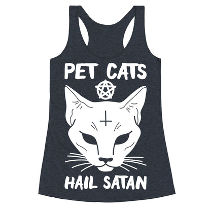 Pet Cats Hail Satan Sphynx Racerback Tank