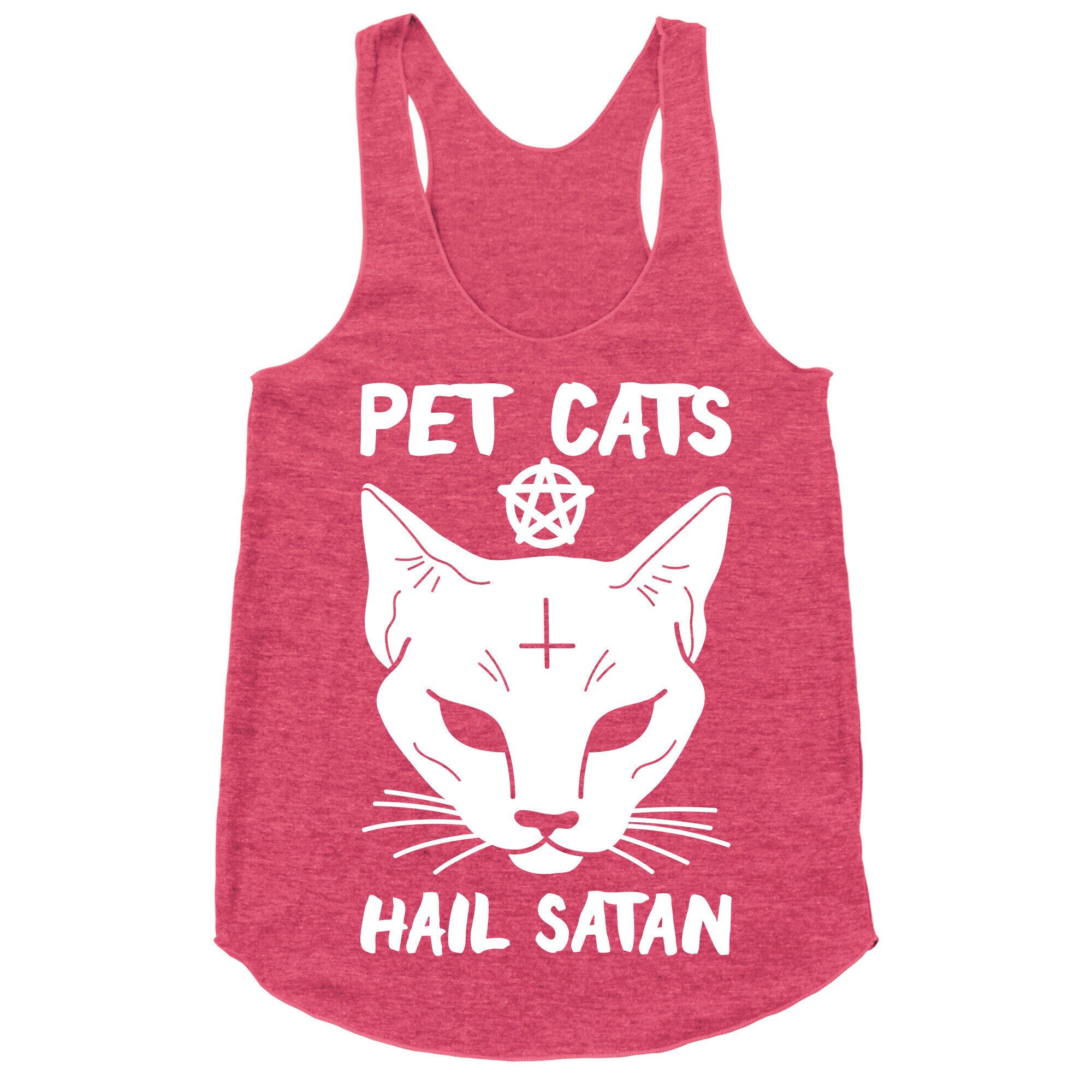 Pet Cats Hail Satan Sphynx Racerback Tank