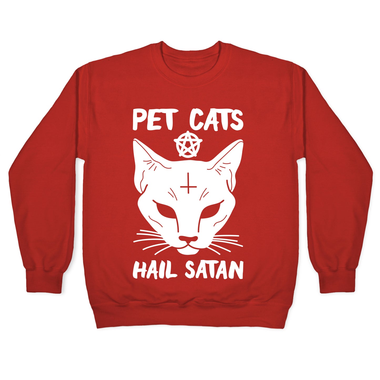 Pet Cats Hail Satan Sphynx Crewneck Sweatshirt