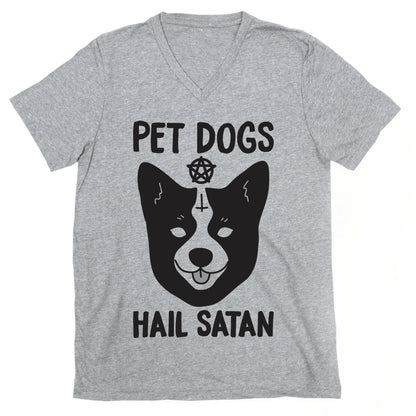 Pet Dogs Hail Satan Corgi V-Neck