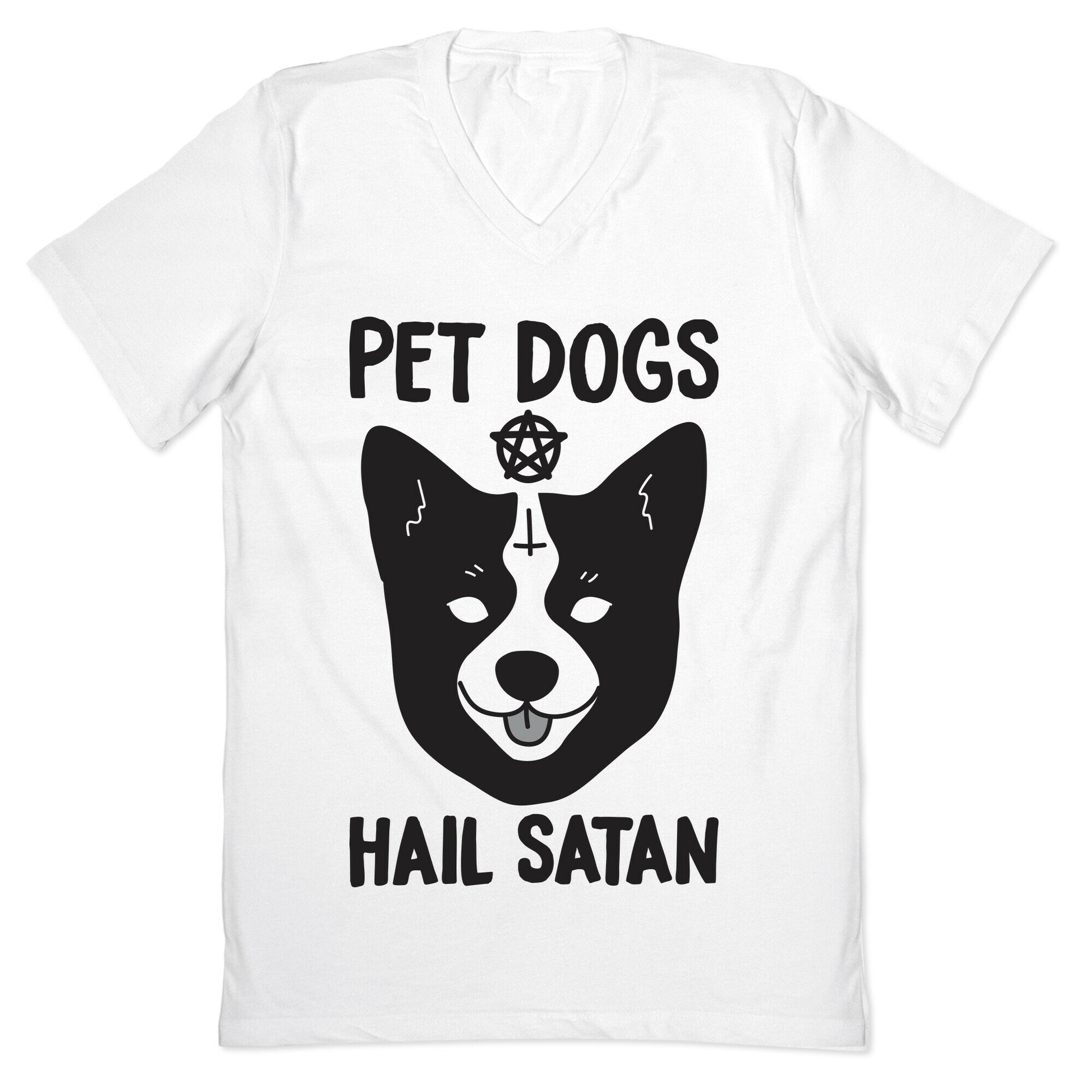 Pet Dogs Hail Satan Corgi V-Neck