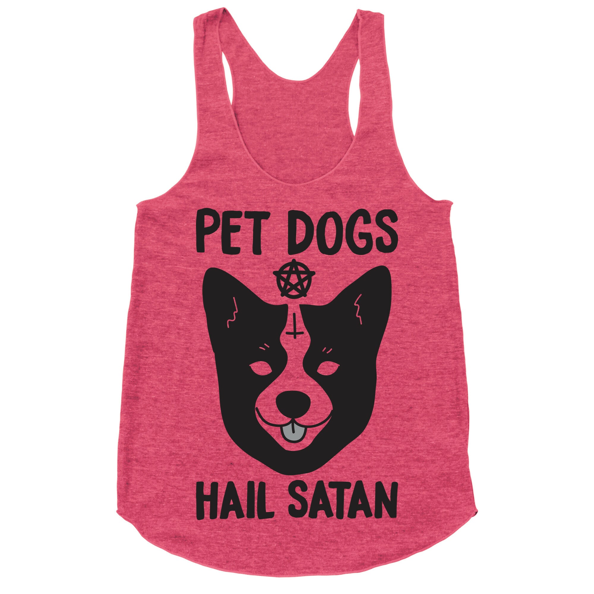 Pet Dogs Hail Satan Corgi Racerback Tank