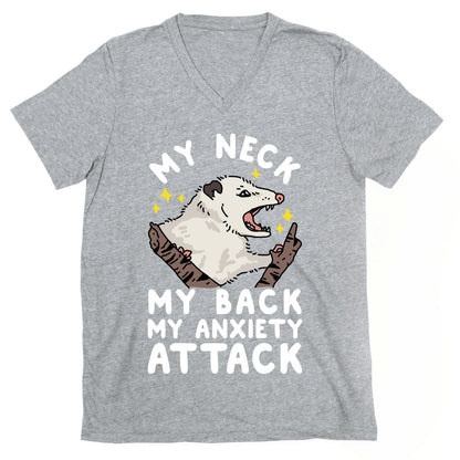 My Neck My Back My Anxiety Attack Opossum V-Neck