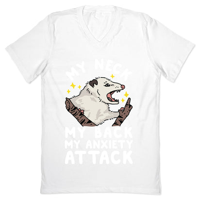 My Neck My Back My Anxiety Attack Opossum V-Neck