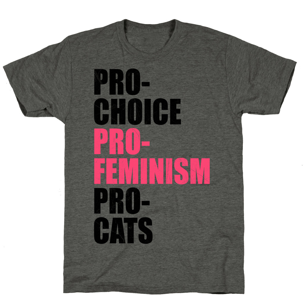 Pro-Choice Pro-Feminism Pro-Cats Unisex Triblend Tee