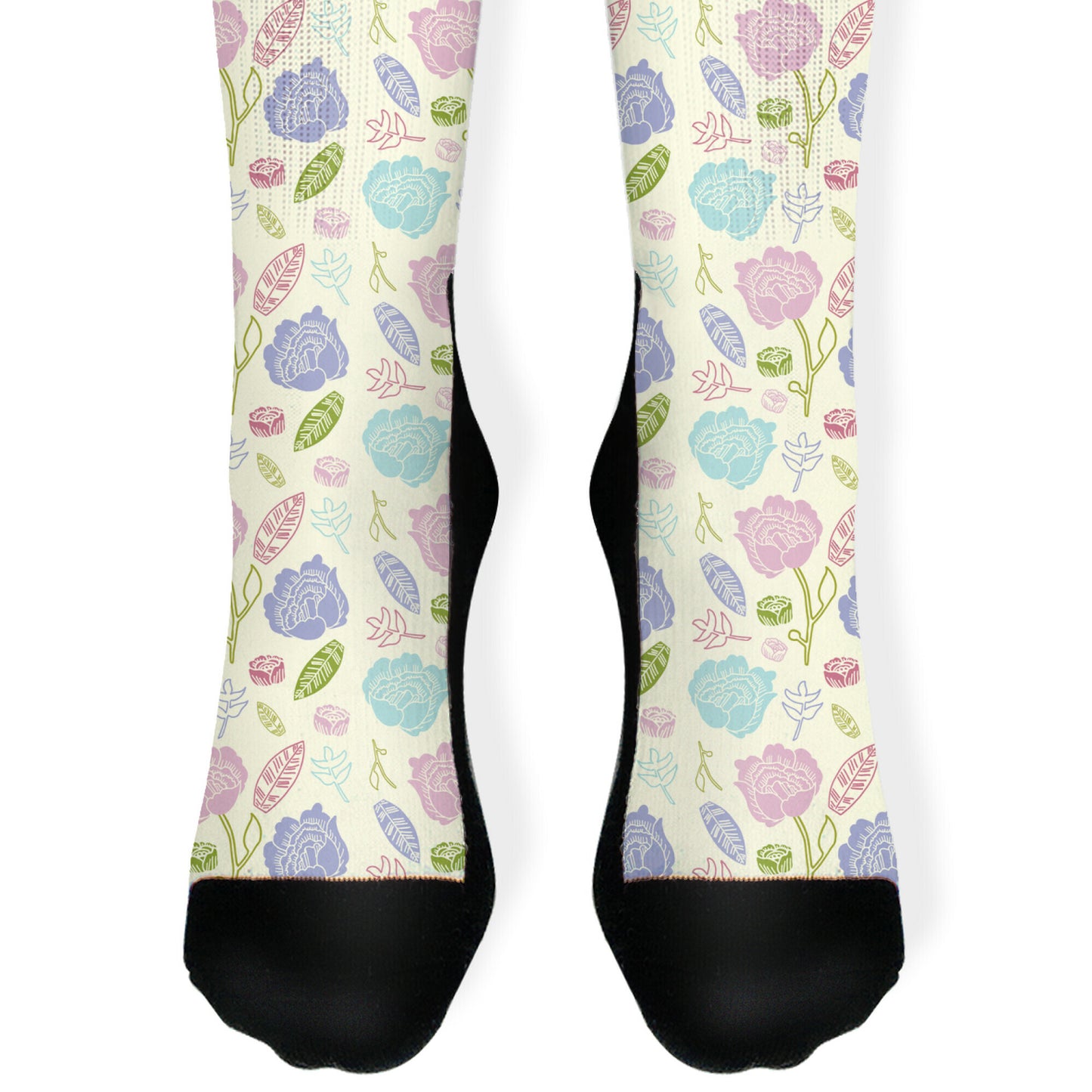Floral and Leaves Pattern Socks