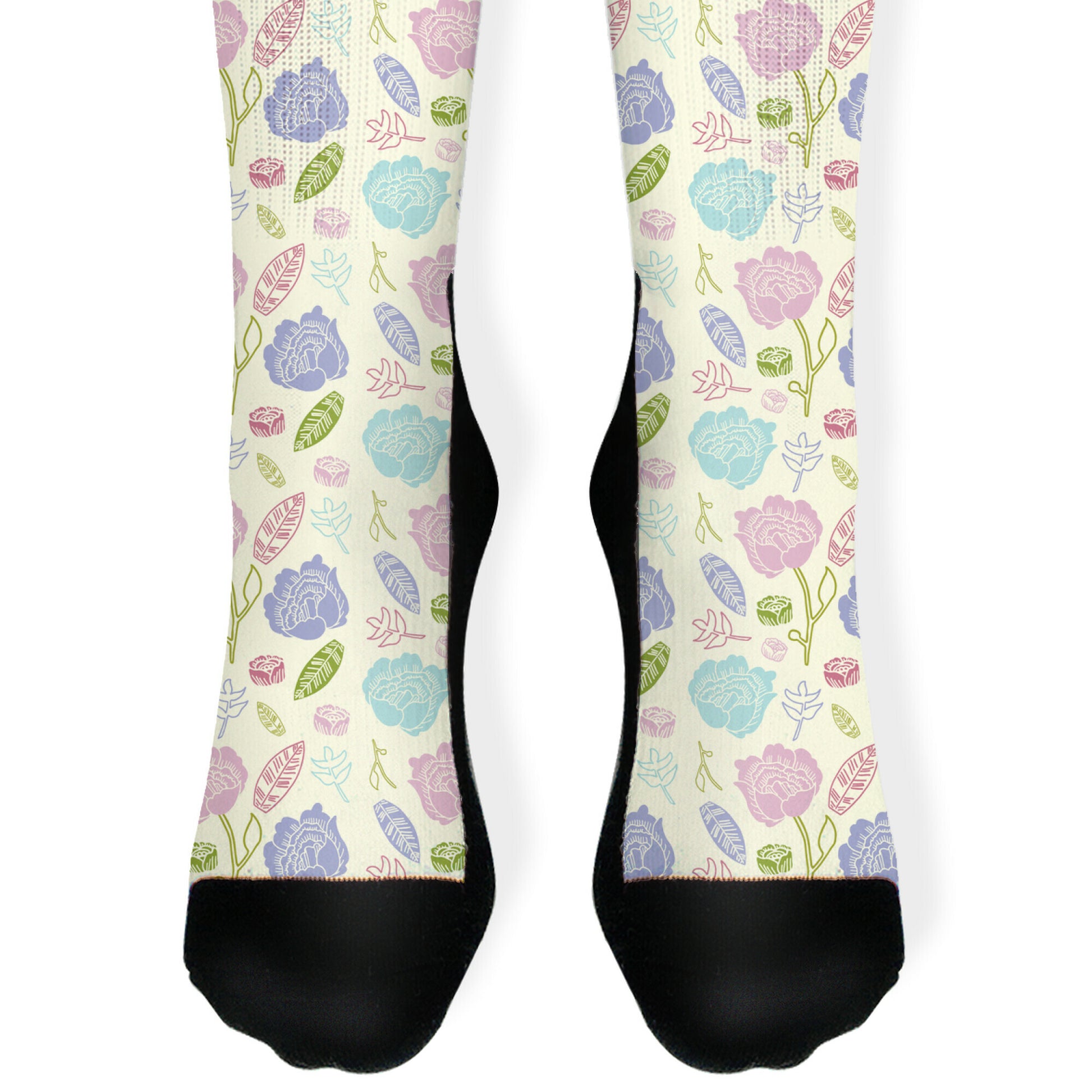 Floral and Leaves Pattern Socks