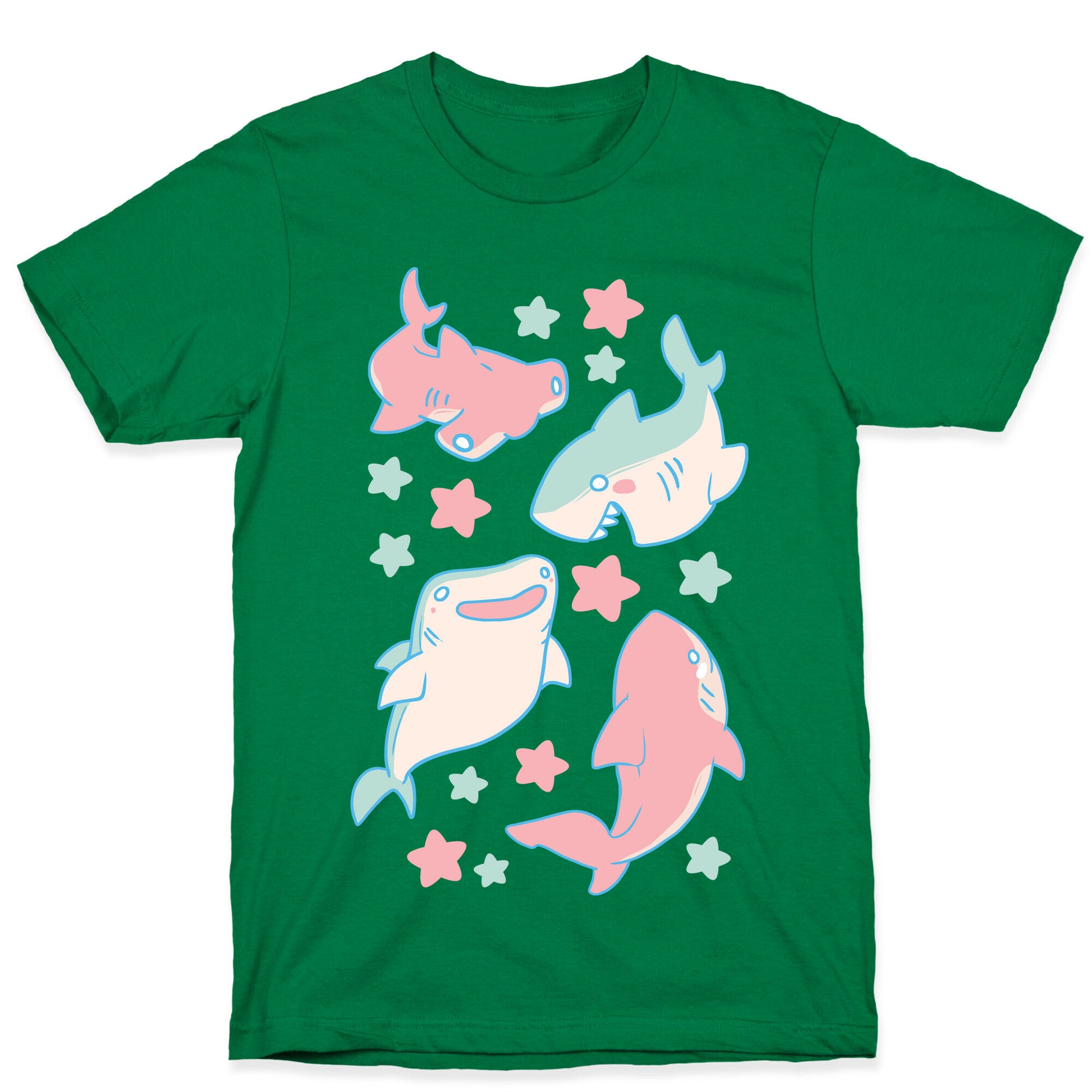 Happy Shark Pattern T-Shirt