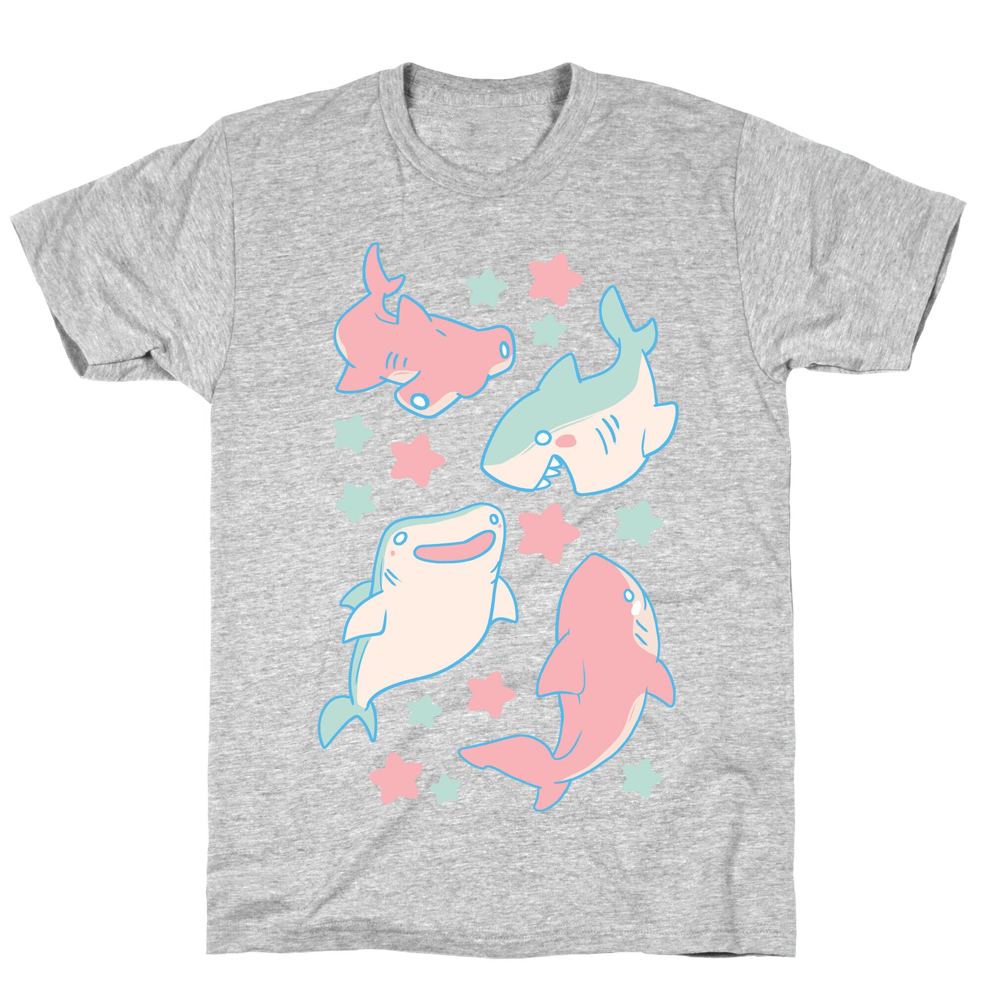 Happy Shark Pattern  T-Shirt