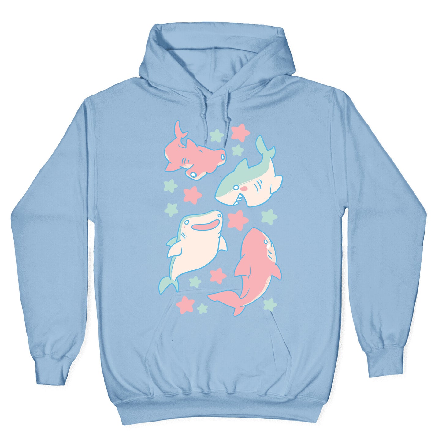 Happy Shark Pattern Hoodie