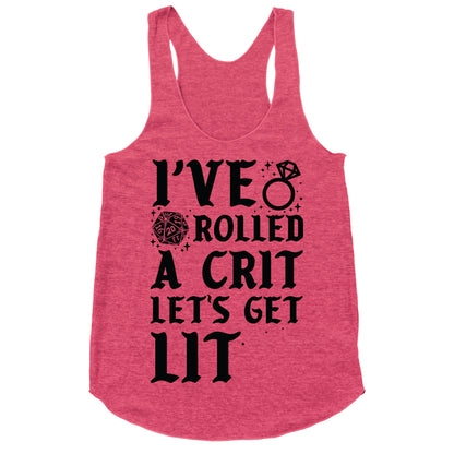 I've Rolled a Crit Let's Get Lit Wedding Racerback Tank
