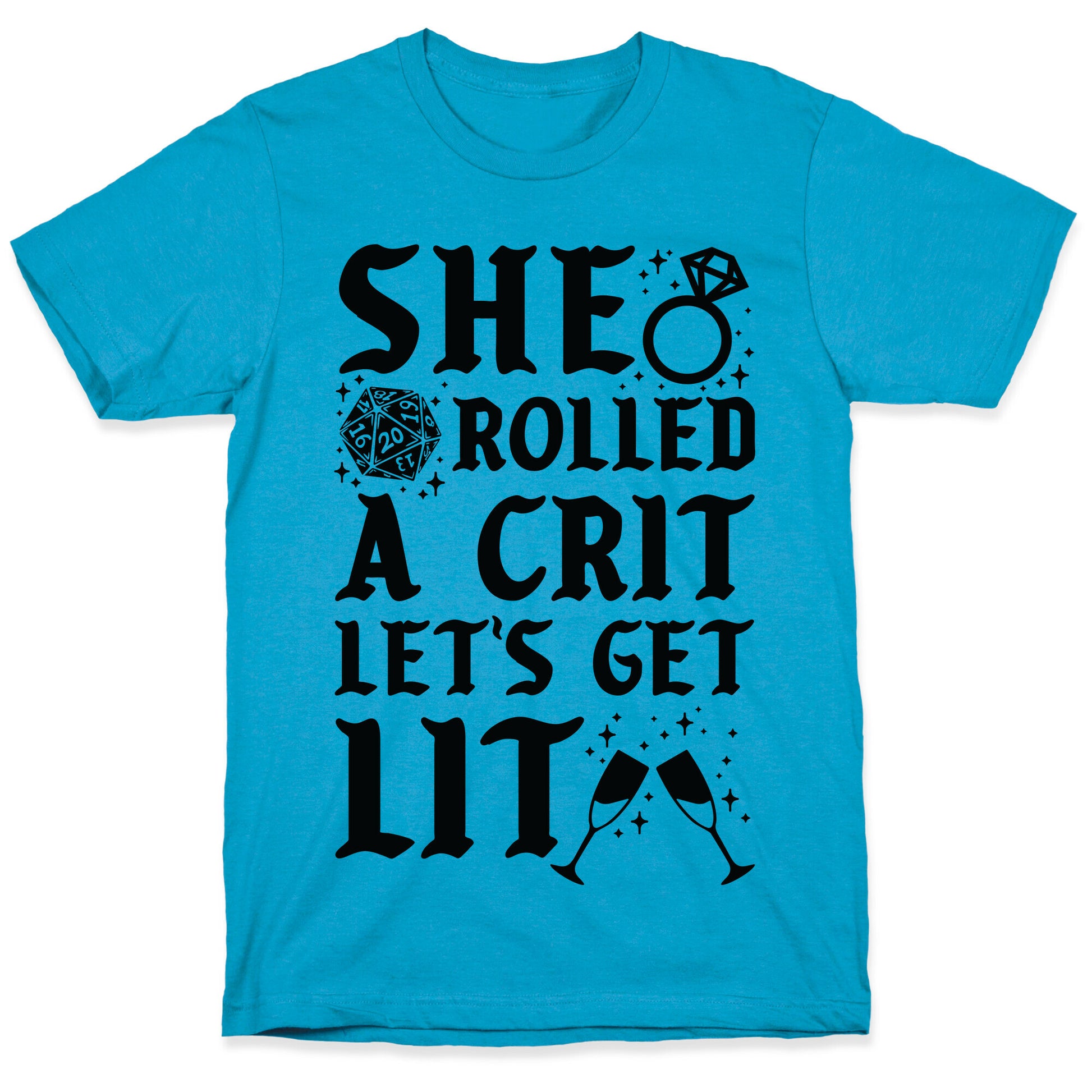She Rolled a Crit Lets Get Lit Wedding Unisex Triblend Tee