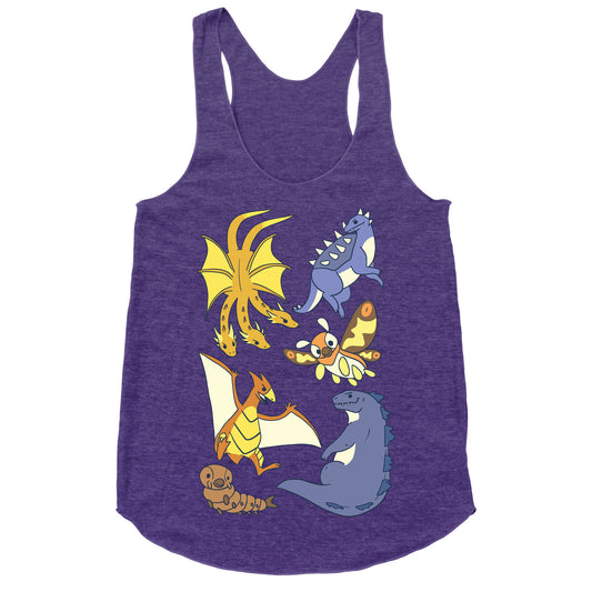 Godzilla and Friends Pattern Racerback Tank