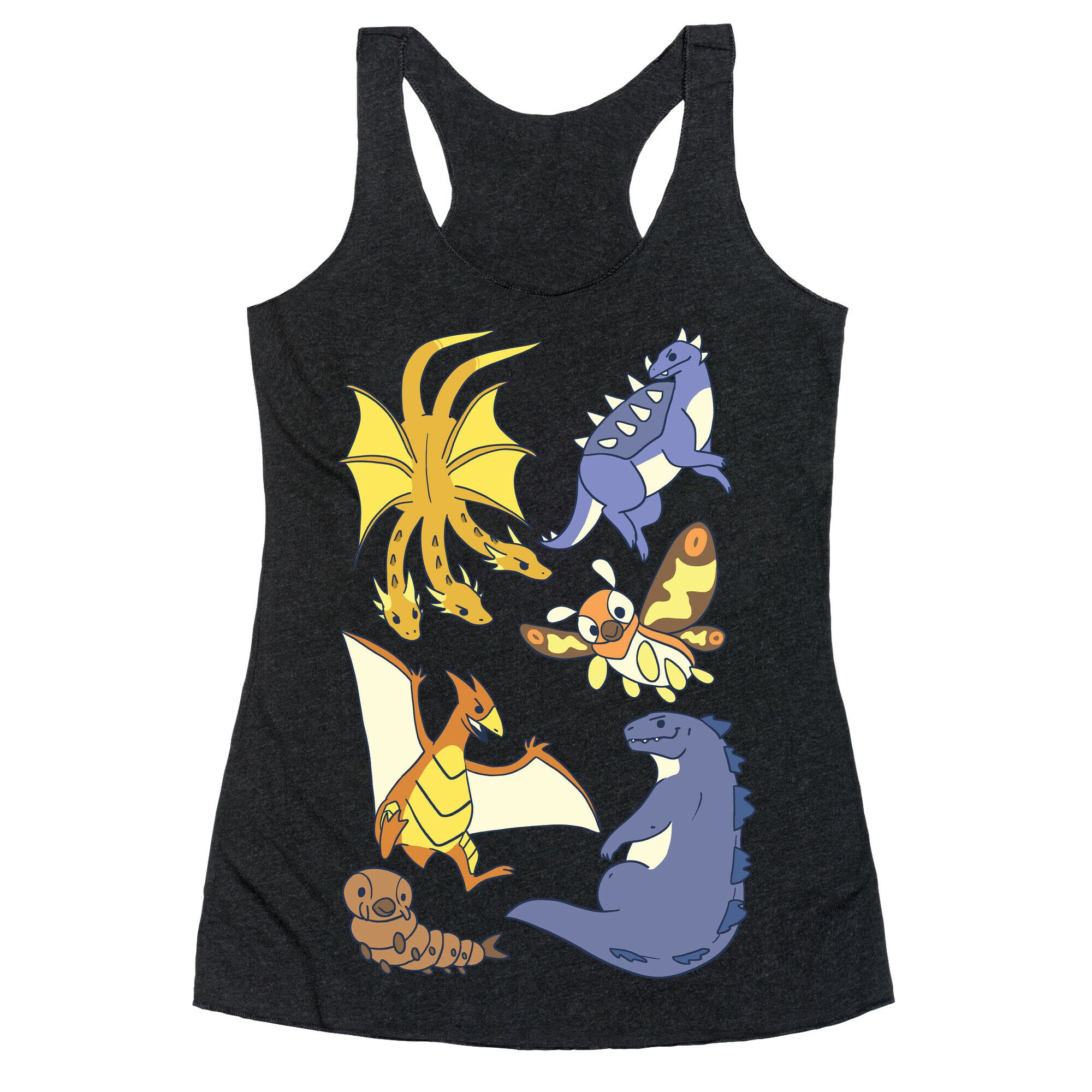 Godzilla and Friends Pattern Racerback Tank