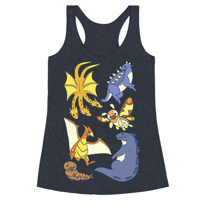 Godzilla and Friends Pattern Racerback Tank