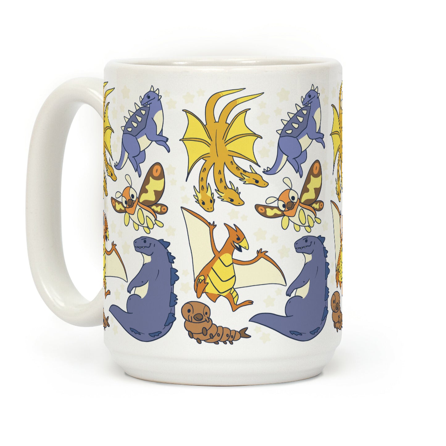 Godzilla and Friends Pattern Coffee Mug