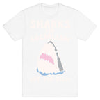 Sharks For Socialism Parody White Print T-Shirt