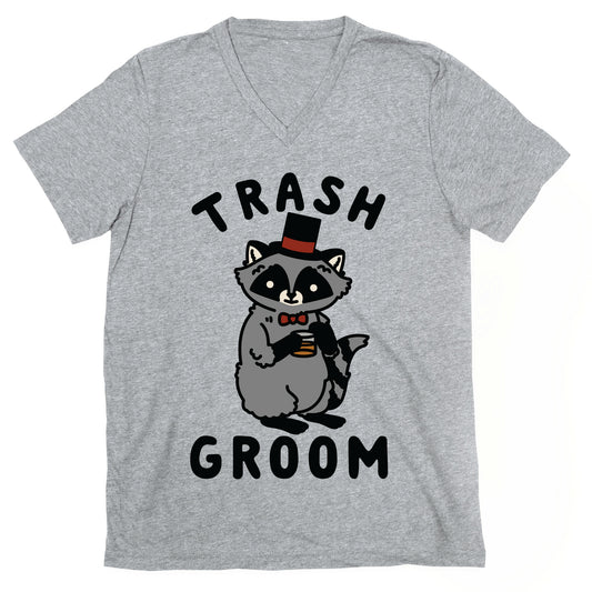 Trash Groom Raccoon Bachelor Party V-Neck