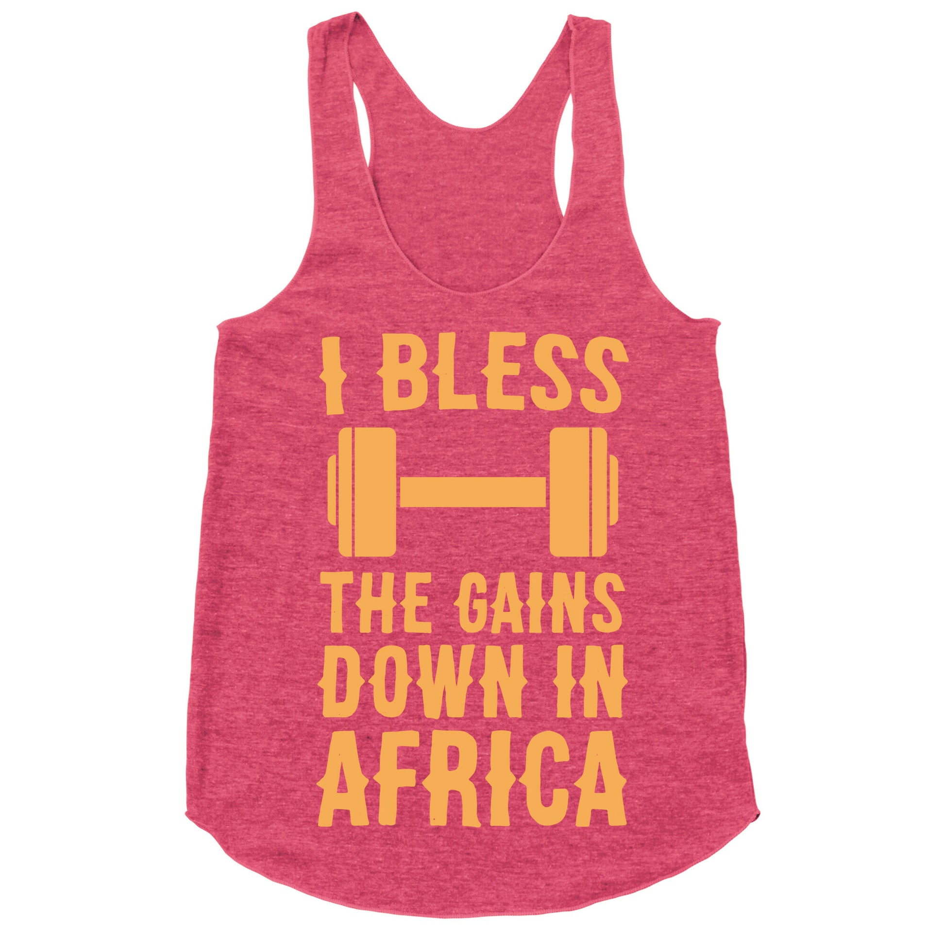 I Bless the Gains Down in Africa Racerback Tank