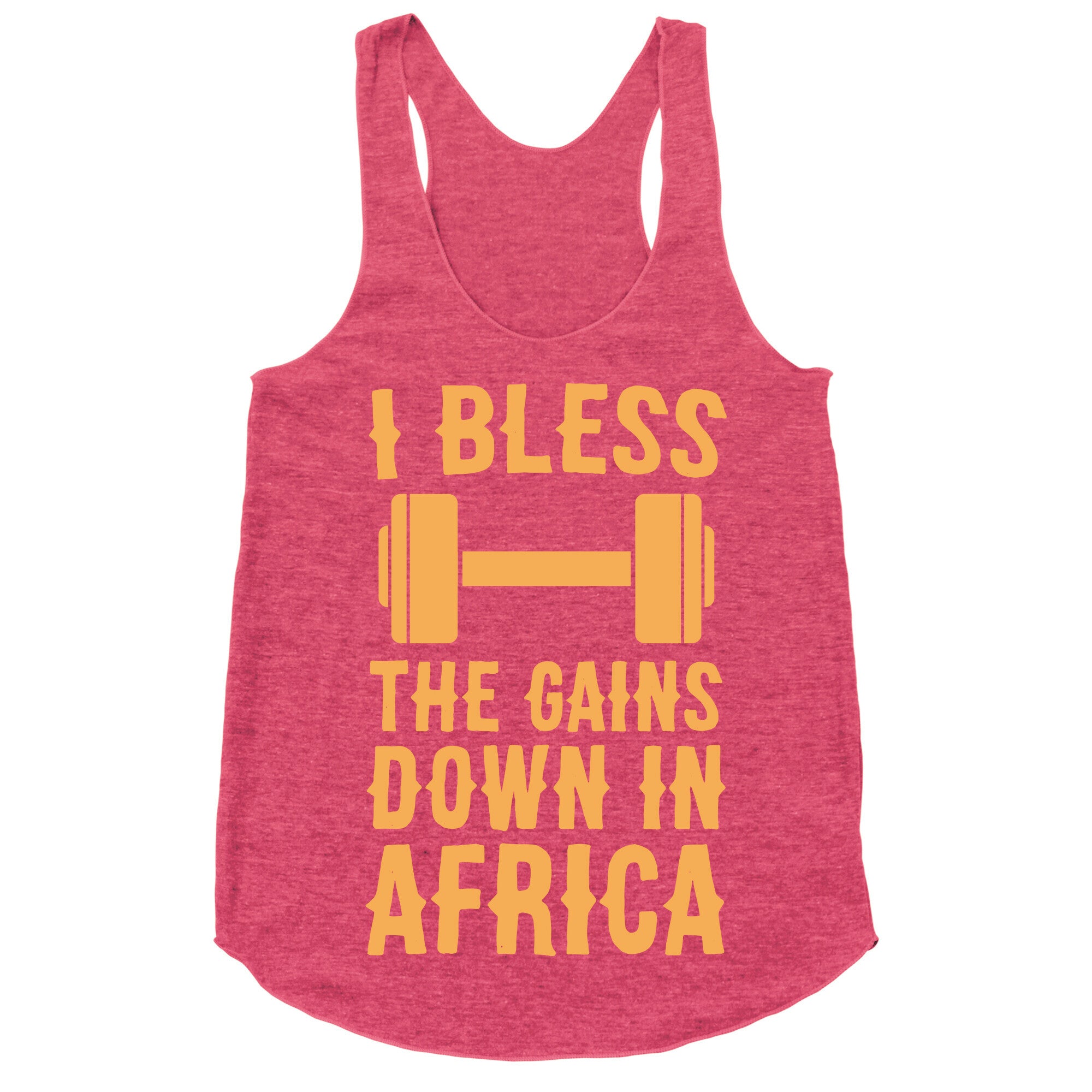 I Bless the Gains Down in Africa Racerback Tank