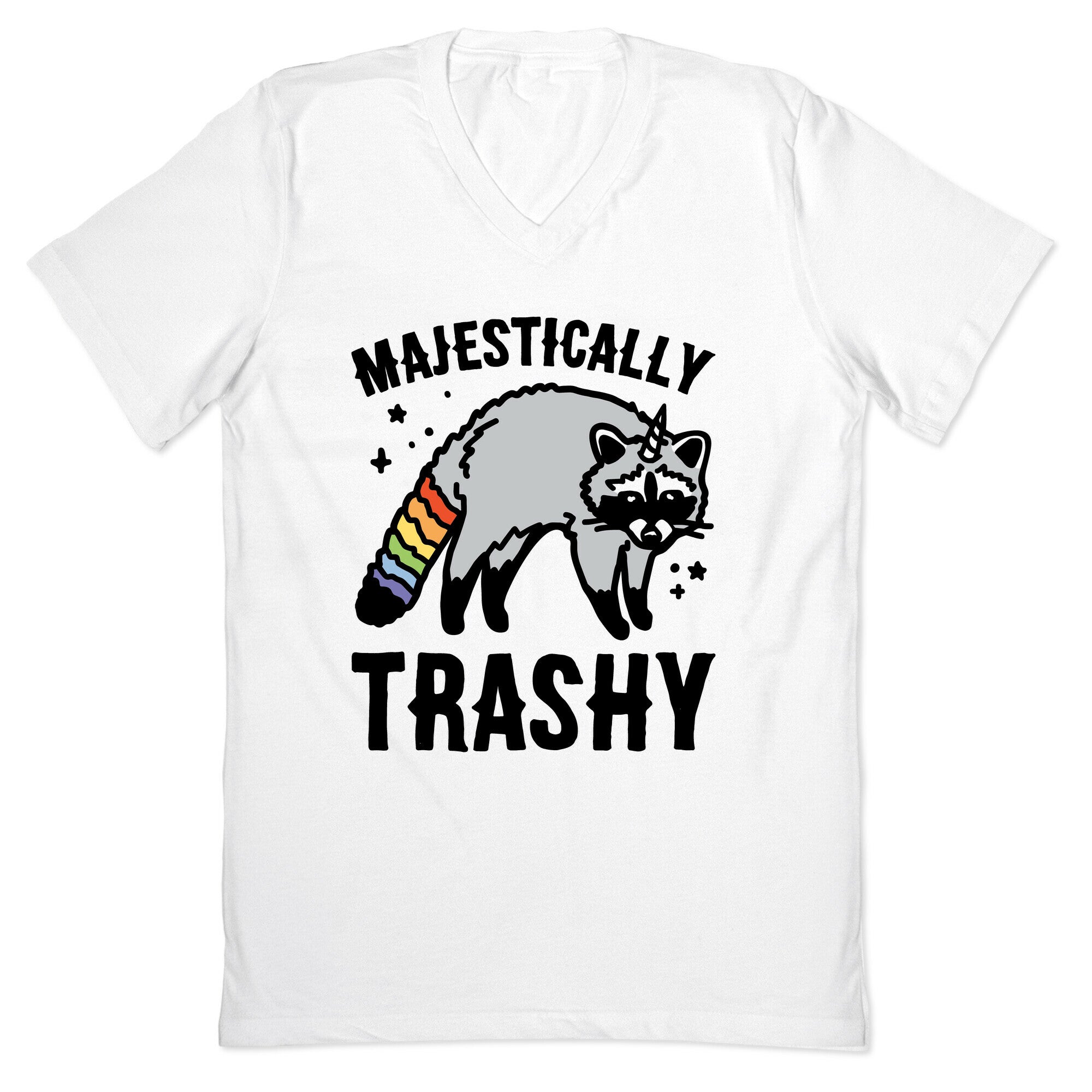Majestically Trashy Raccoon  V-Neck
