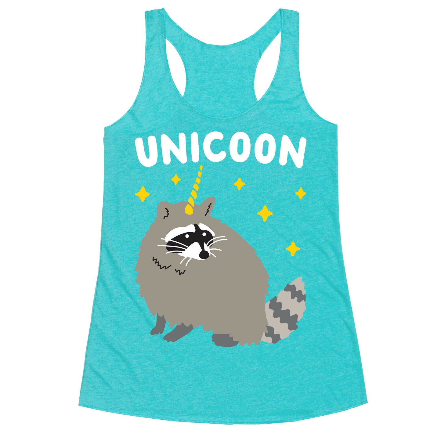 Unicoon Raccoon Unicorn  Racerback Tank