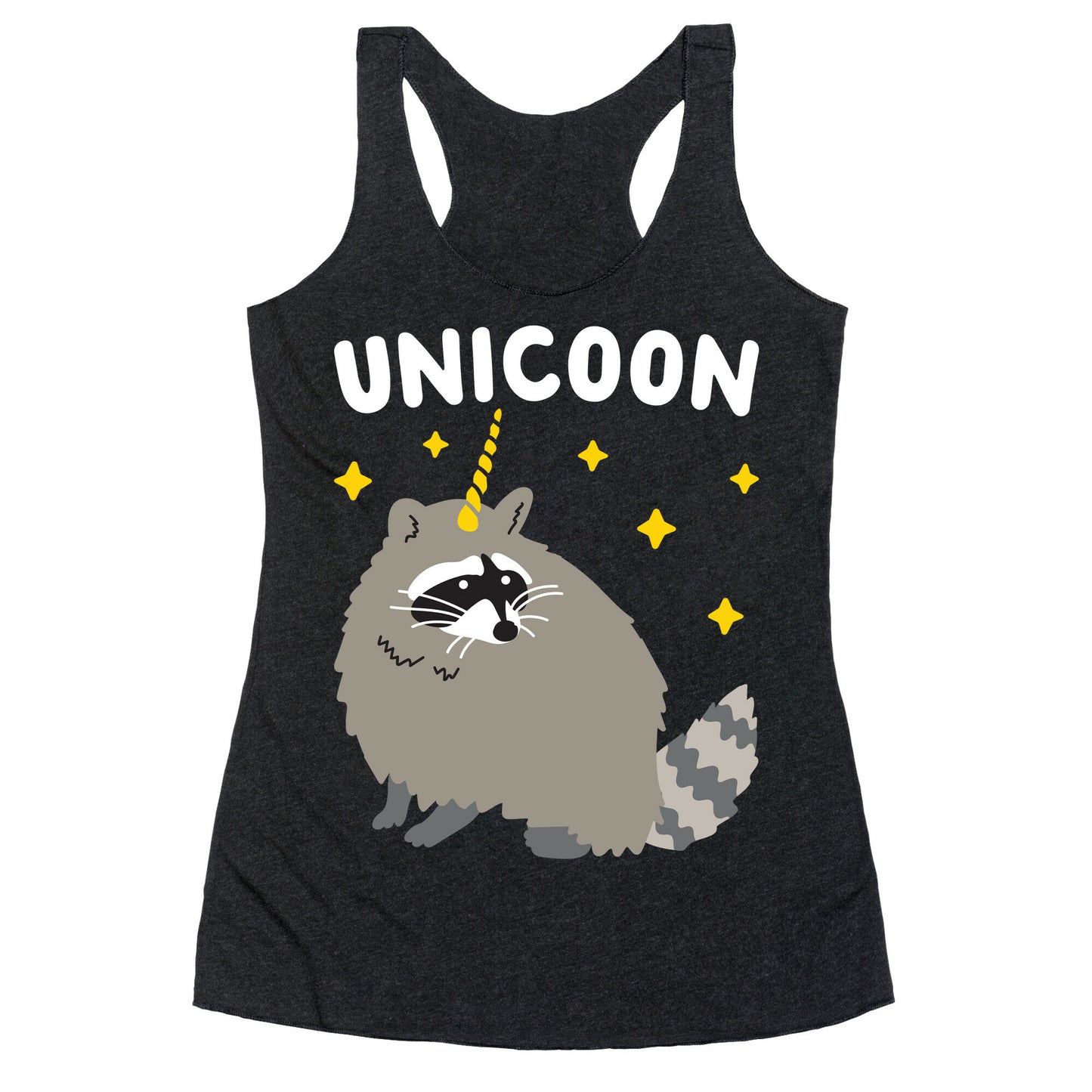 Unicoon Raccoon Unicorn  Racerback Tank