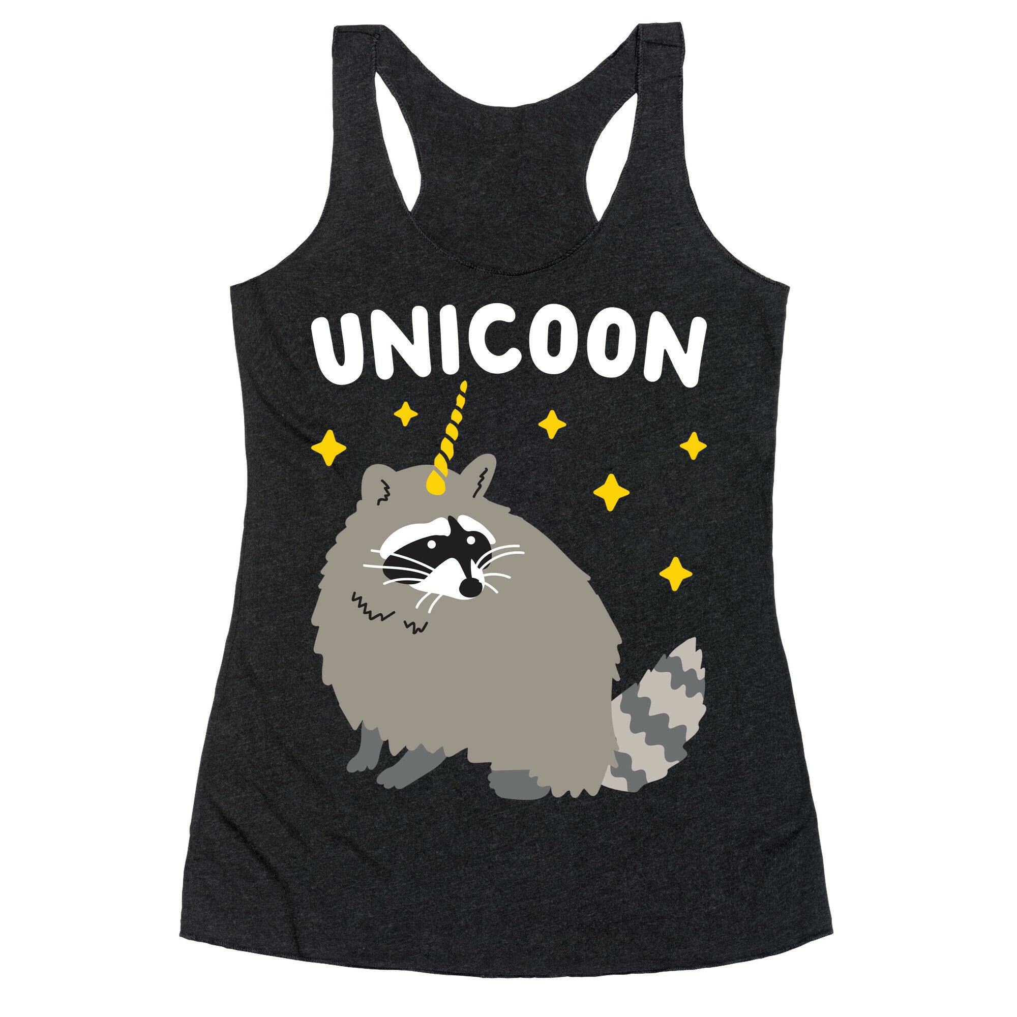 Unicoon Raccoon Unicorn  Racerback Tank