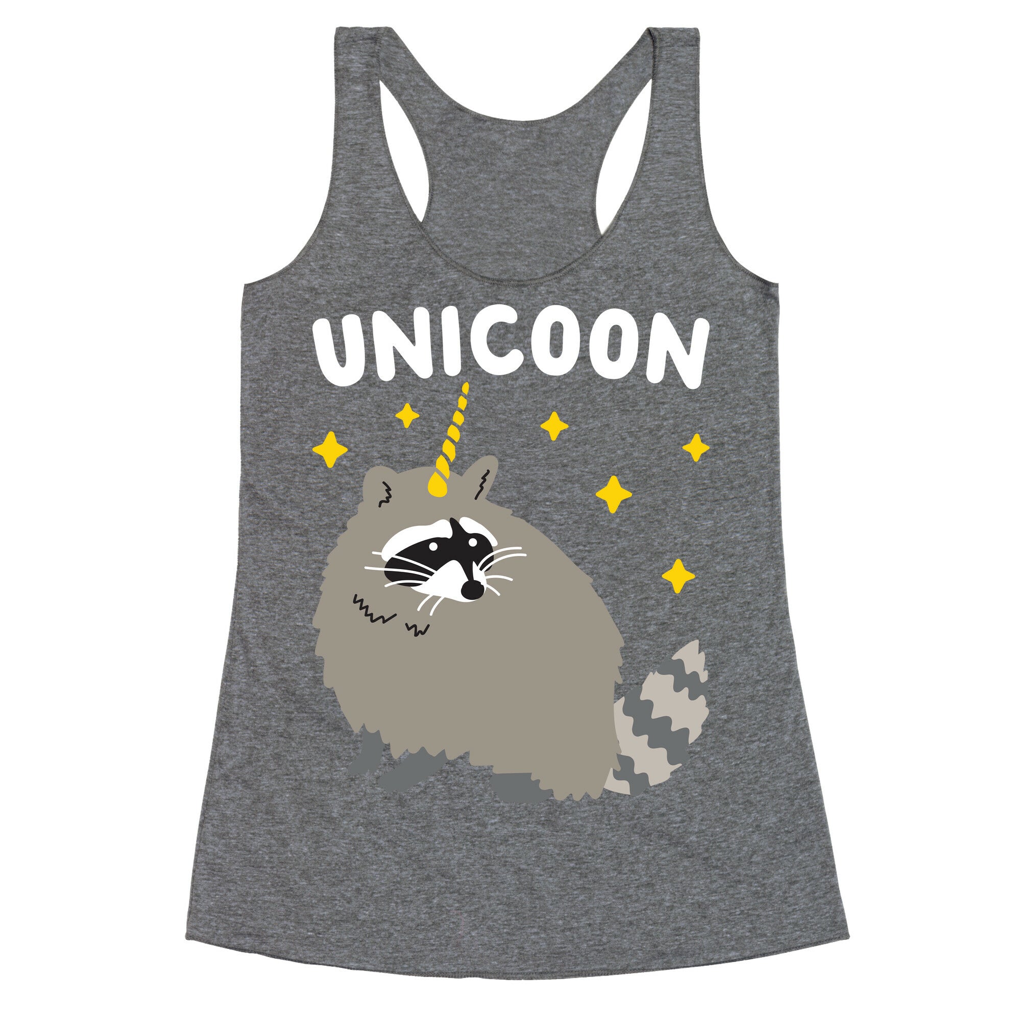 Unicoon Raccoon Unicorn  Racerback Tank