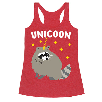Unicoon Raccoon Unicorn  Racerback Tank