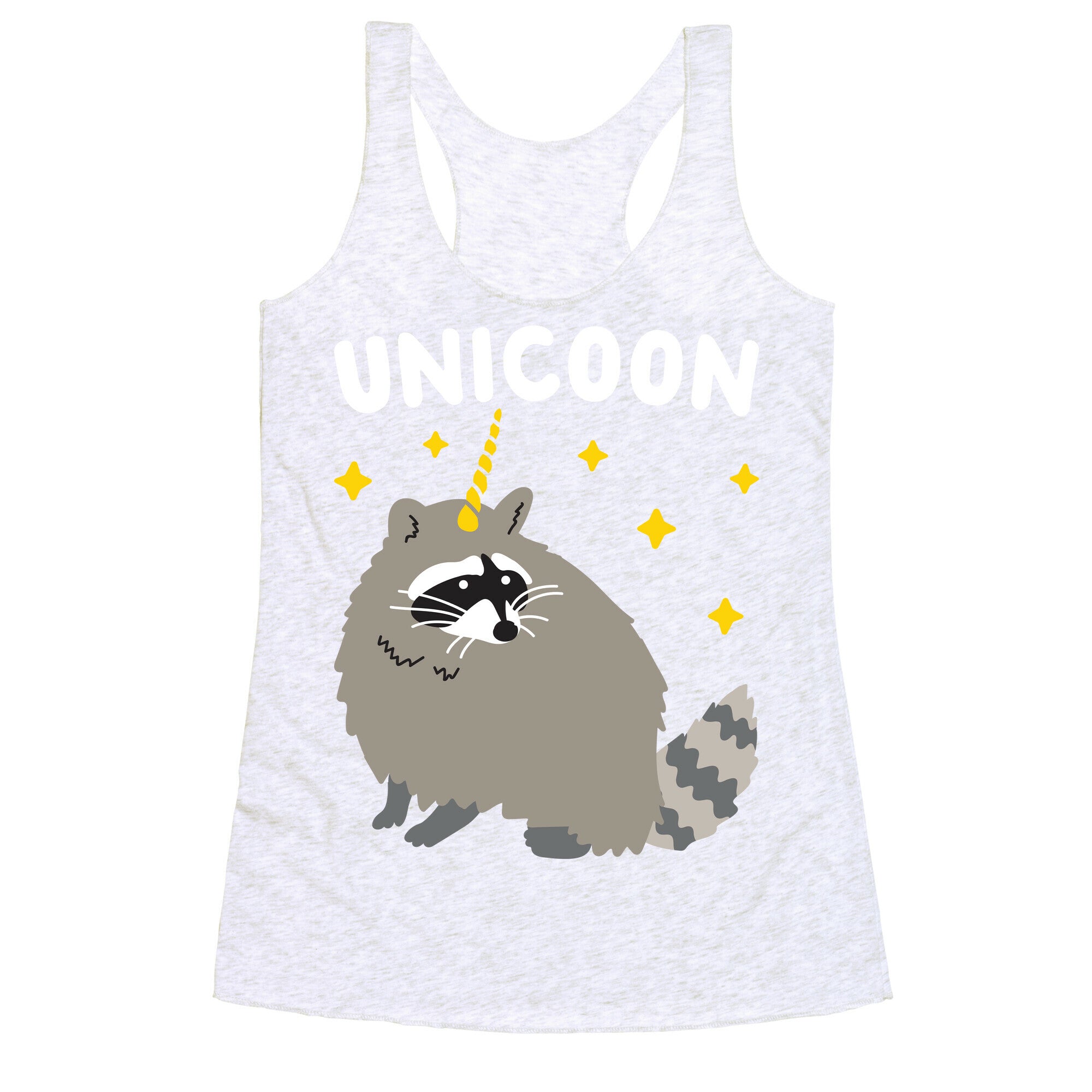 Unicoon Raccoon Unicorn  Racerback Tank