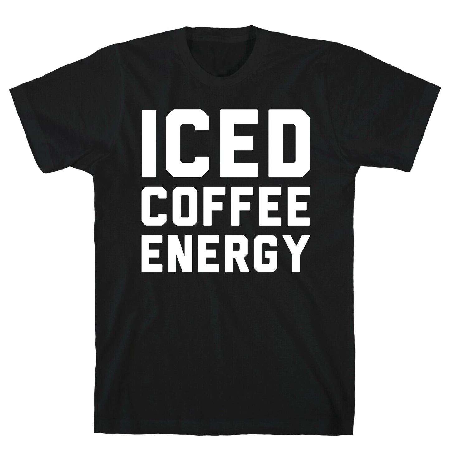 Iced Coffee Energy White Print T-Shirt