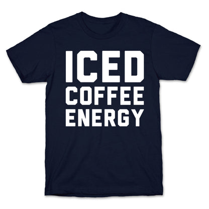 Iced Coffee Energy White Print T-Shirt