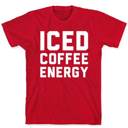 Iced Coffee Energy White Print T-Shirt