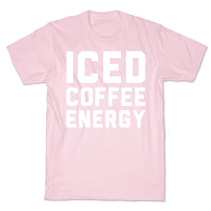 Iced Coffee Energy White Print T-Shirt