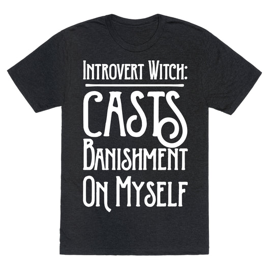 Introvert Witch White Print Unisex Triblend Tee