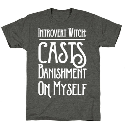 Introvert Witch White Print Unisex Triblend Tee