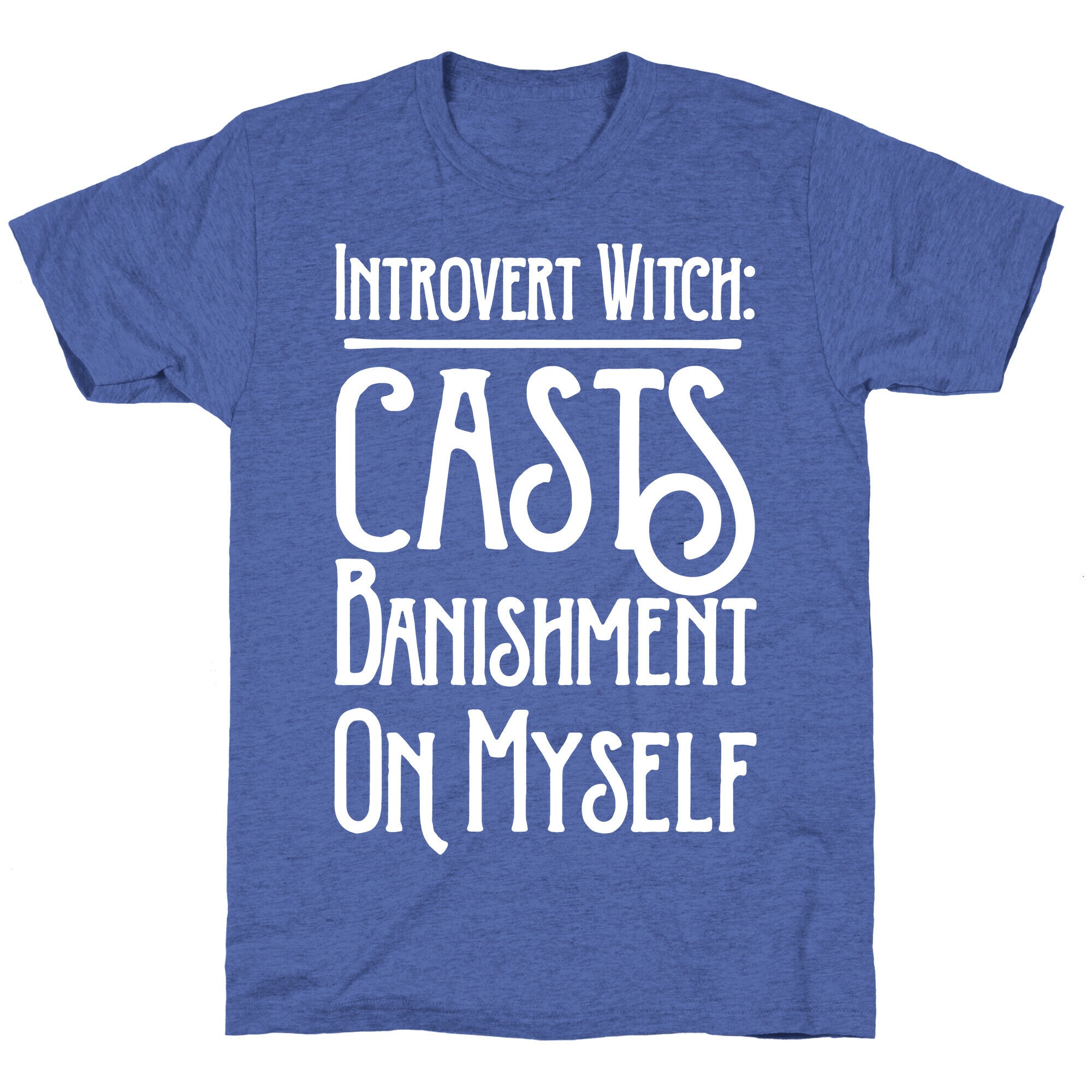 Introvert Witch White Print Unisex Triblend Tee