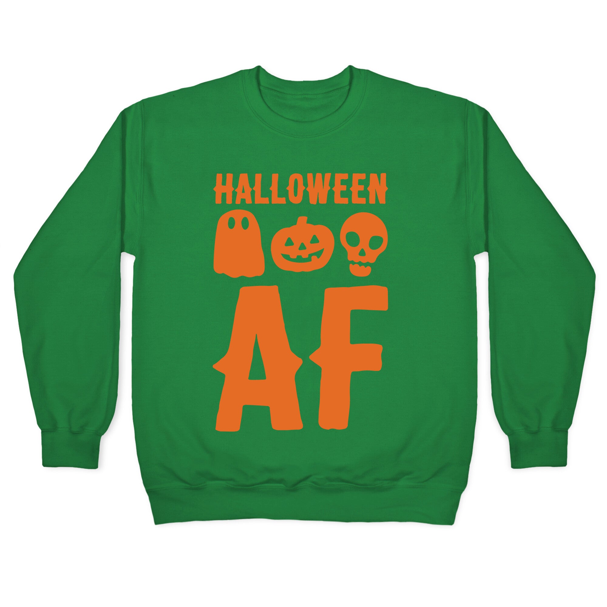 Halloween AF White Print Crewneck Sweatshirt